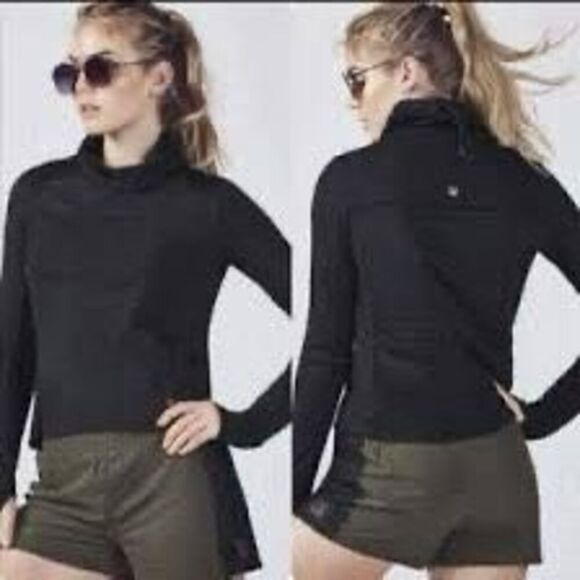 Fabletics Black Lace Detail Cowl Jolie Sweatshirt XL - Picture 1 of 8